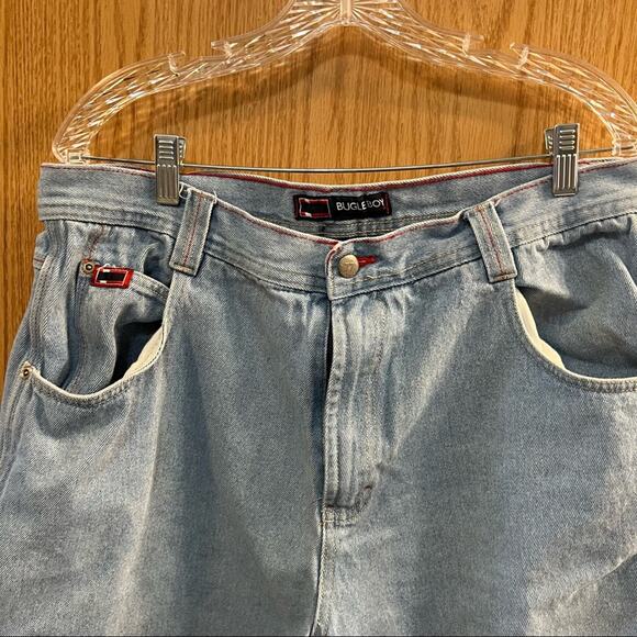 Vintage Bugle Boy Light Wash Carpenter Jean Shorts Men's Size 38 - Picture 4 of 8